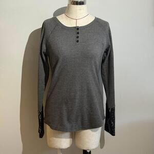 Outback Trading Company Waffle Henley‎ Shirt Women's M